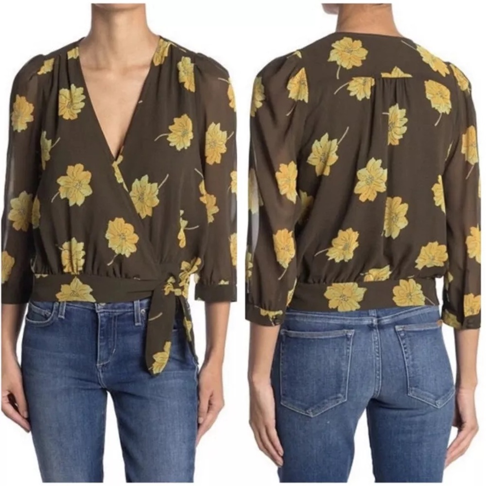 Madewell Effie Floral Wrap Top Blouse Medium